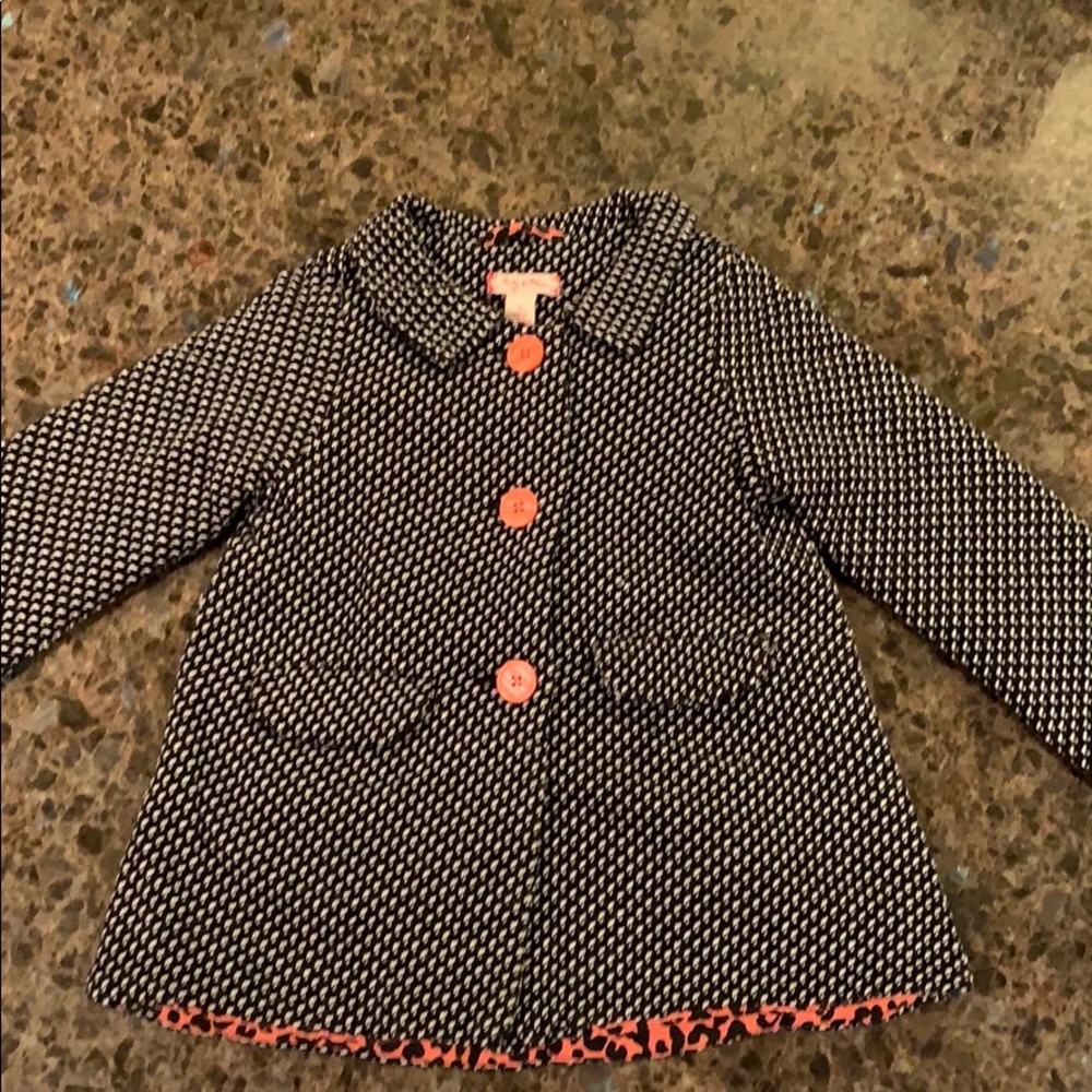 Toddler girl Ruby & Bloom Tweed Coat Sz 2 blk wht